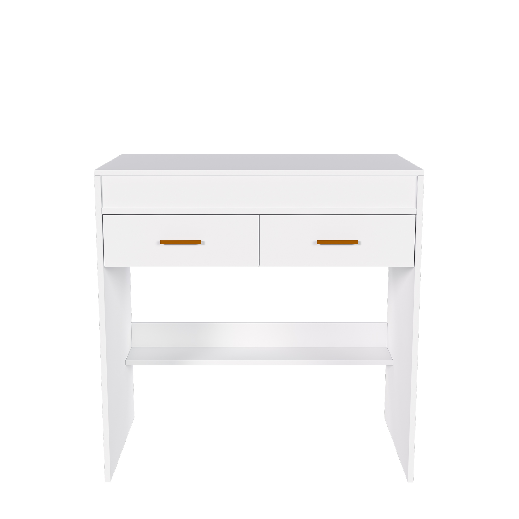 Vanity Dressing Table With Led Mirror And Storage Drawers White_voghion.com