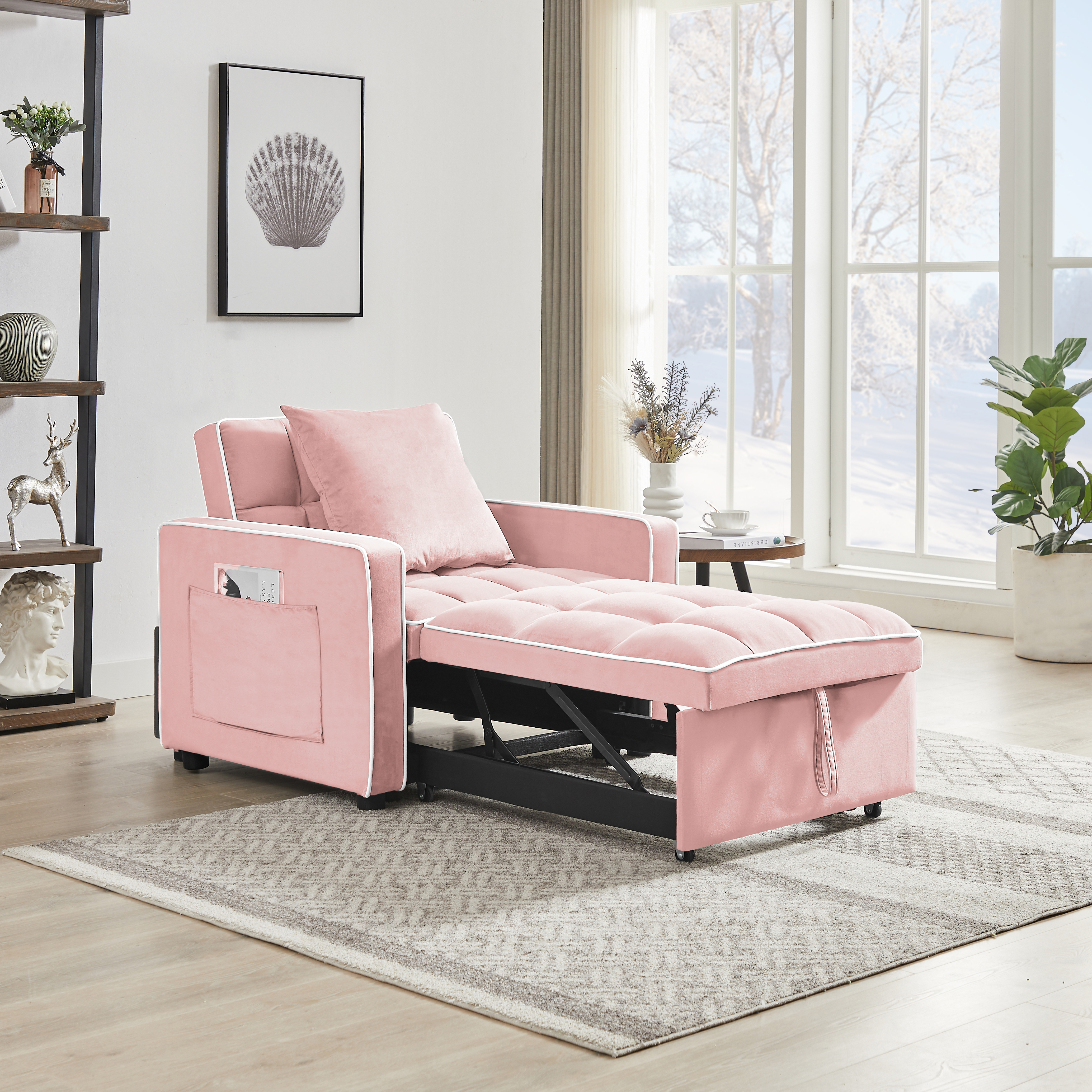 Three-in-one Sofa Bed Chair Folding Sofa Bed Adjustable Back Into A Sofa Recliner Single Bed  Modern Chair Bed Berth