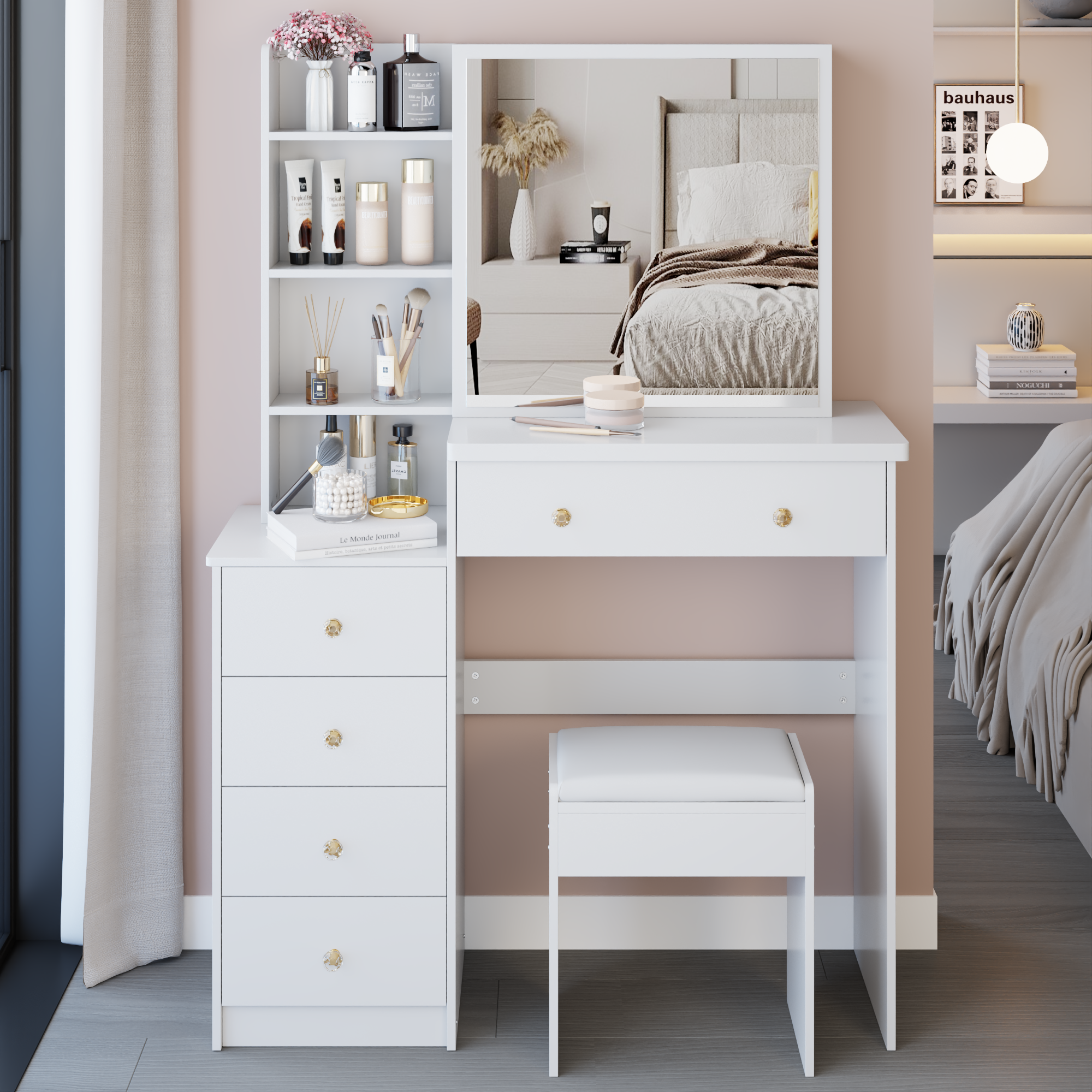 Vanity Table with Sliding Mirror, picture 2 of 4