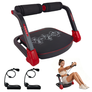 Ab Core Trainer Abdominal Machine For Home Gym With Resistance Bands Red 3