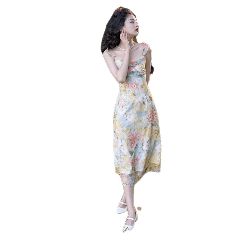 Floral High-Waist Long Dress