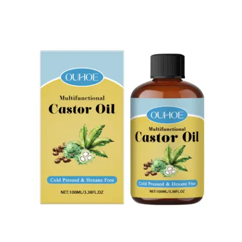 ouhoe organic castor oil moisturizes and hydrates hair eyebrows skin bod