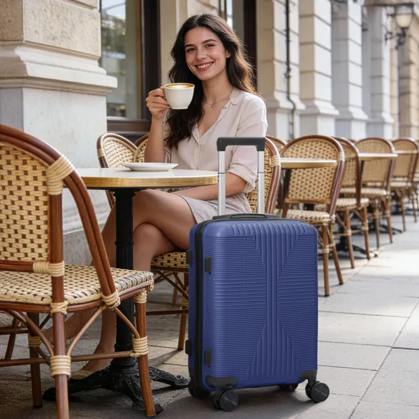 Non-TSA Customs Lock Single 24-inch PP Trolley Case, Navy Blue
