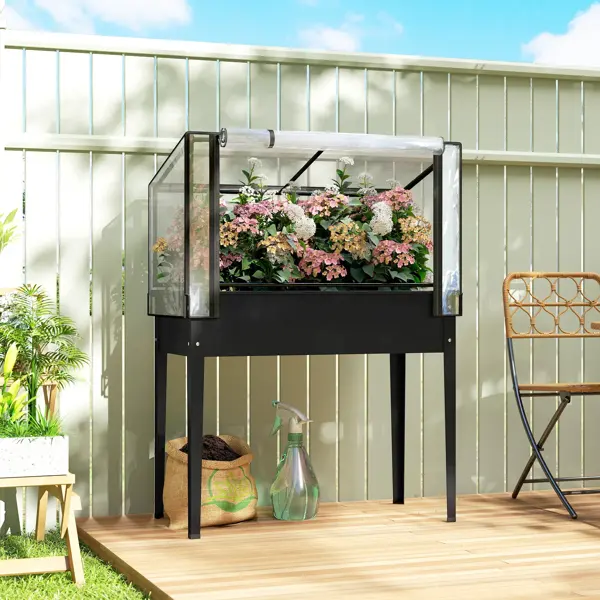 Garden Bed With Mini Greenhouse