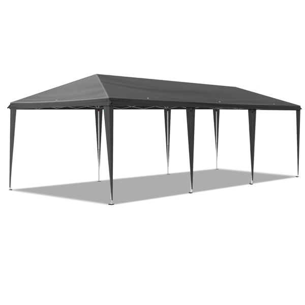 10x30ft Outdoor Pop Up Canopy, Portable Instant Canopy Tent For Outdoor Events Party Wedding Birthday Graduation, Dark Grey