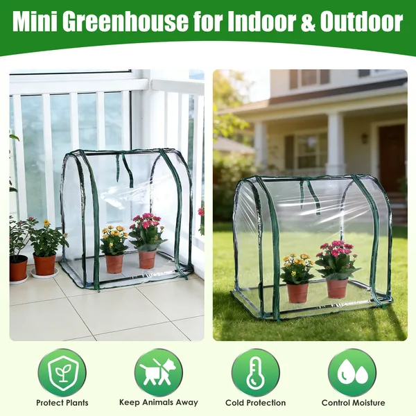 28.94" X 21.46" X 27.76" Tabletop Mini Greenhouse Portable Greenhouse For Spring Indoor Outdoor Garden Tent For Seed Starting Plant Protection Gardening