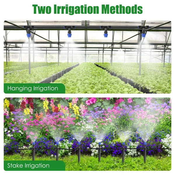 75FT Mist Drip Irrigation System With Adjustable Misting Nozzle Quick Connect Automatic Garden Watering System For Garden Lawn Patio Flower Bed