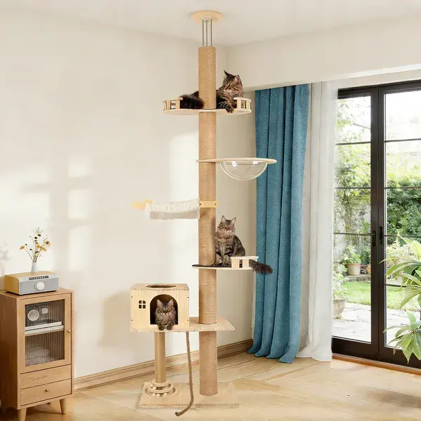 Floor To Ceiling Cat Tree, 6 Level