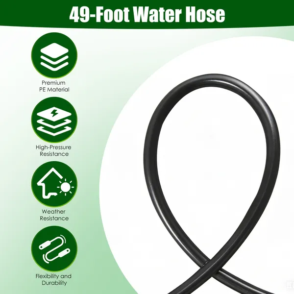 360° Bendable Drip Irrigation System With 49FT 5/8' Tubing Hose 5/16' Faucet Connector Automatic Watering Misting Kit For Garden Greenhouse Yard Lawn
