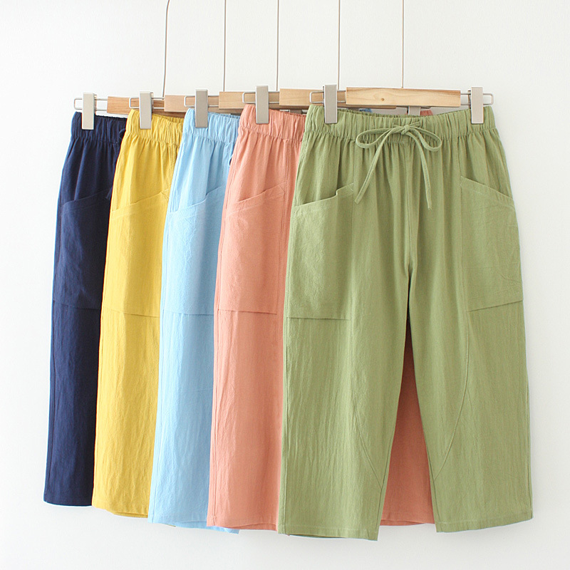 Large Women's New Slim Loose Cotton Pants