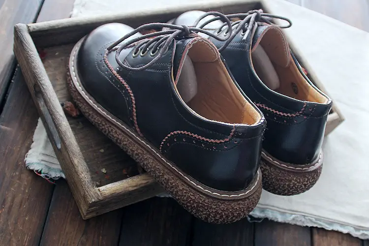 Literary Retro Small Leather  Women's Shoes