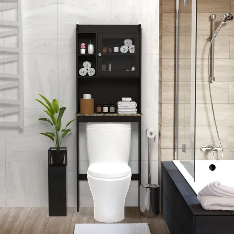 Modern Over The Toilet Space Saver Organization Wood