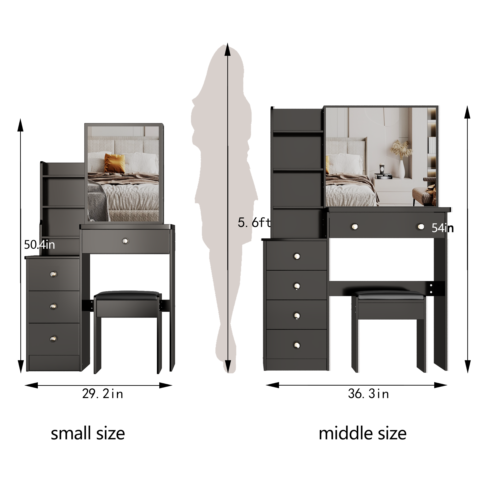 Vanity Table with Stool, picture 4 of 5