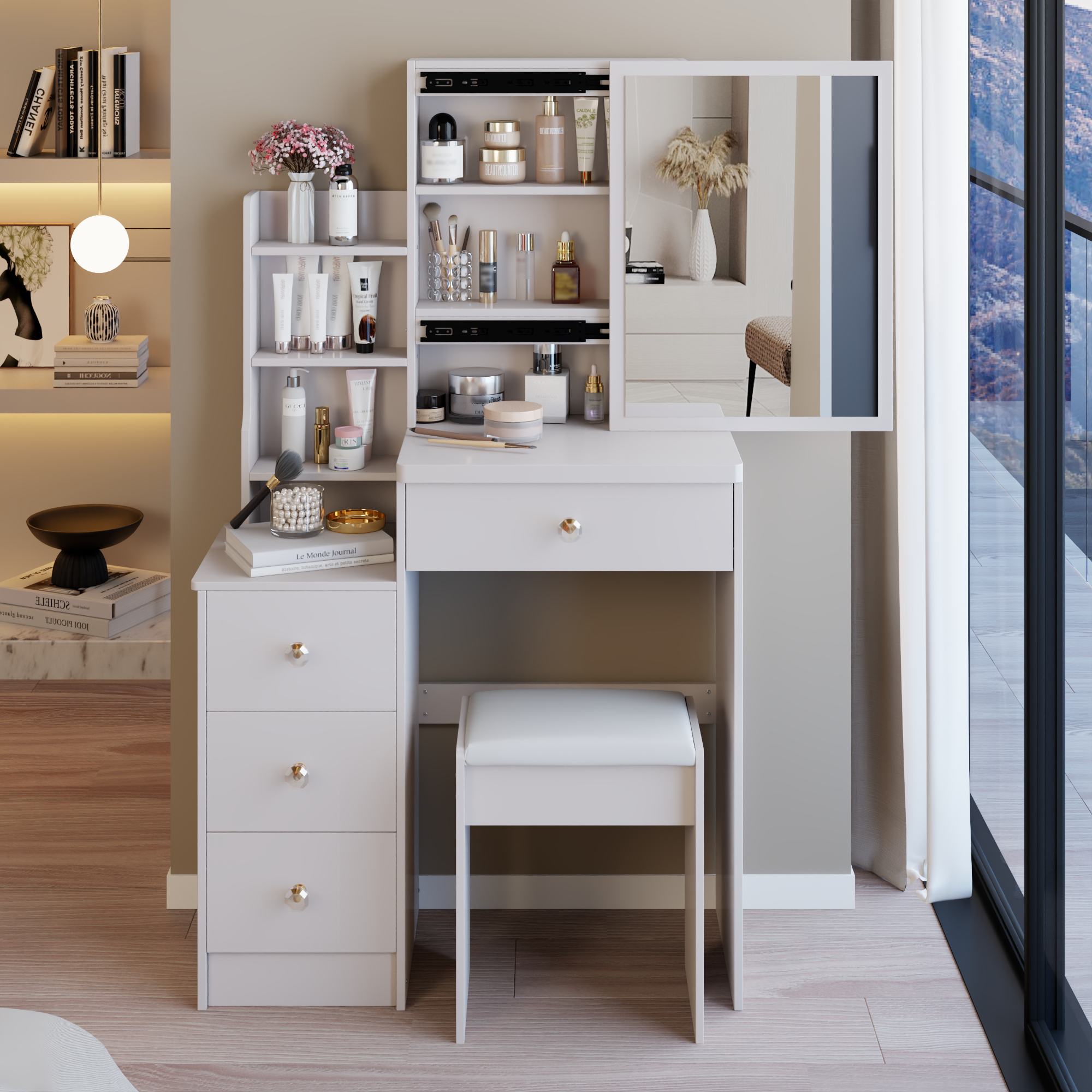 Vanity Table with Stool
