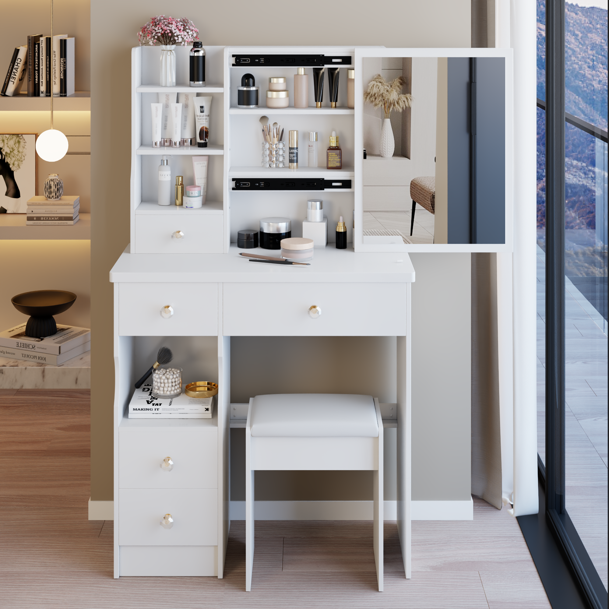 Vanity Table with Stool