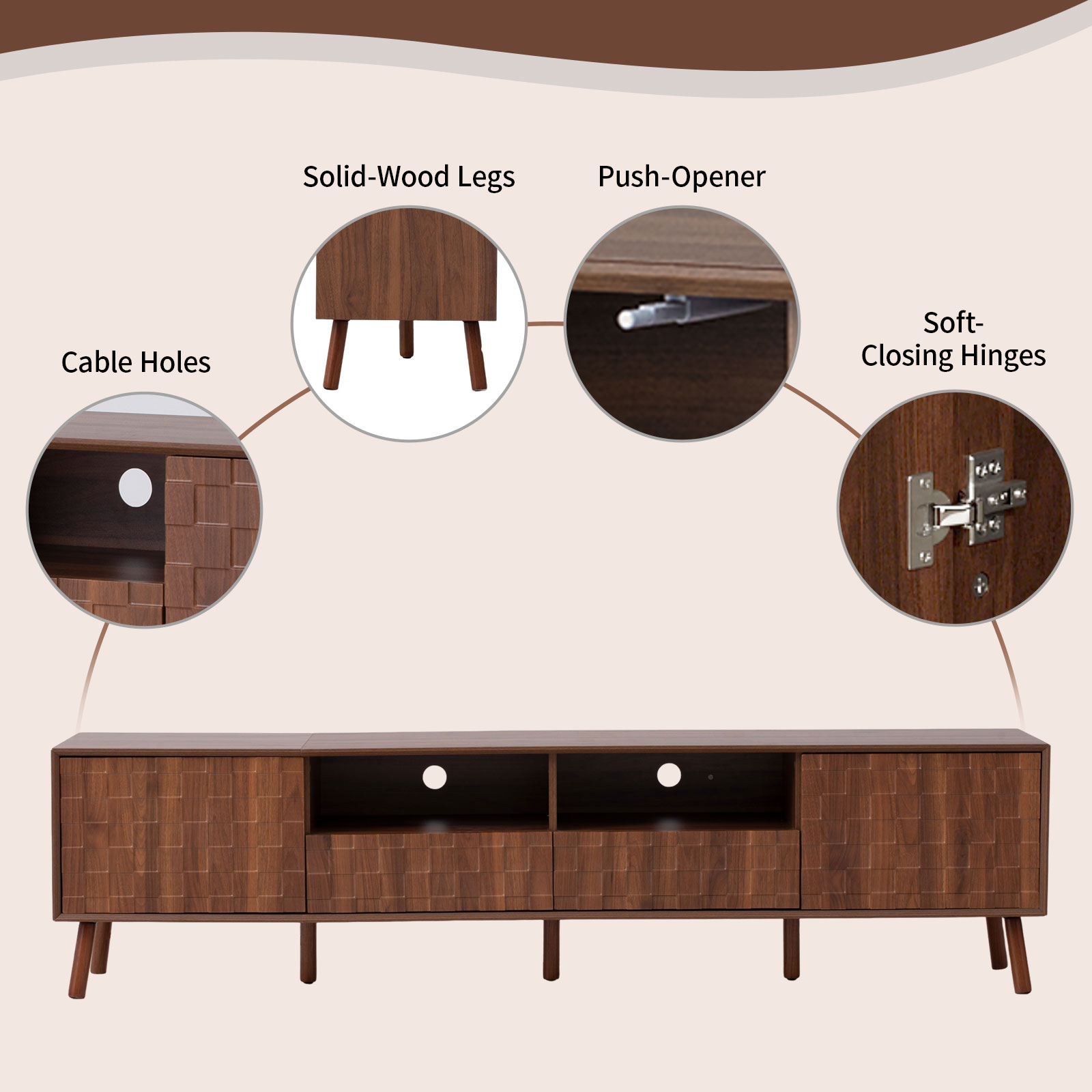 Modern TV Stand with Drawers, picture 4 of 4