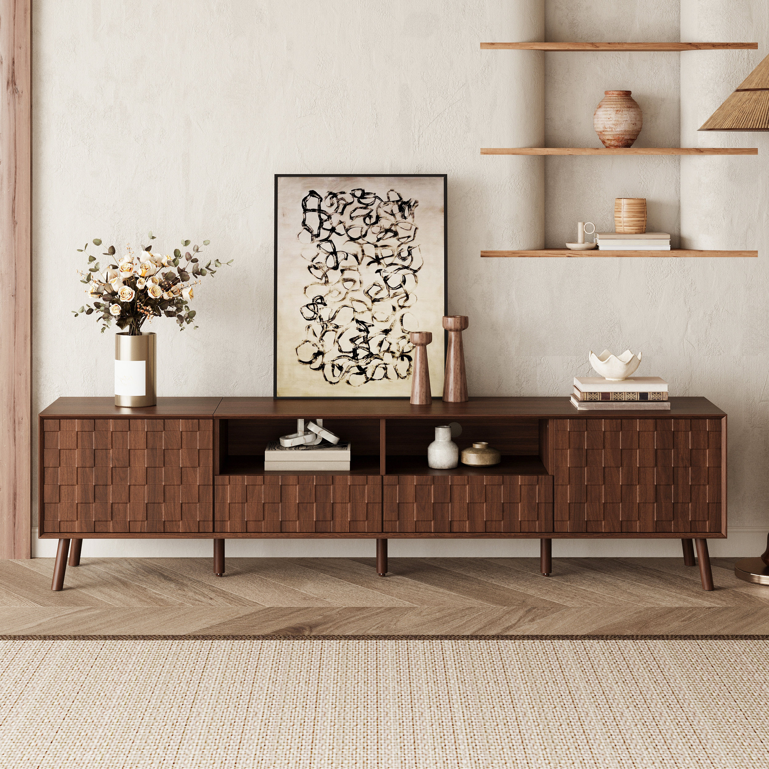 Modern TV Stand with Drawers, picture 2 of 4