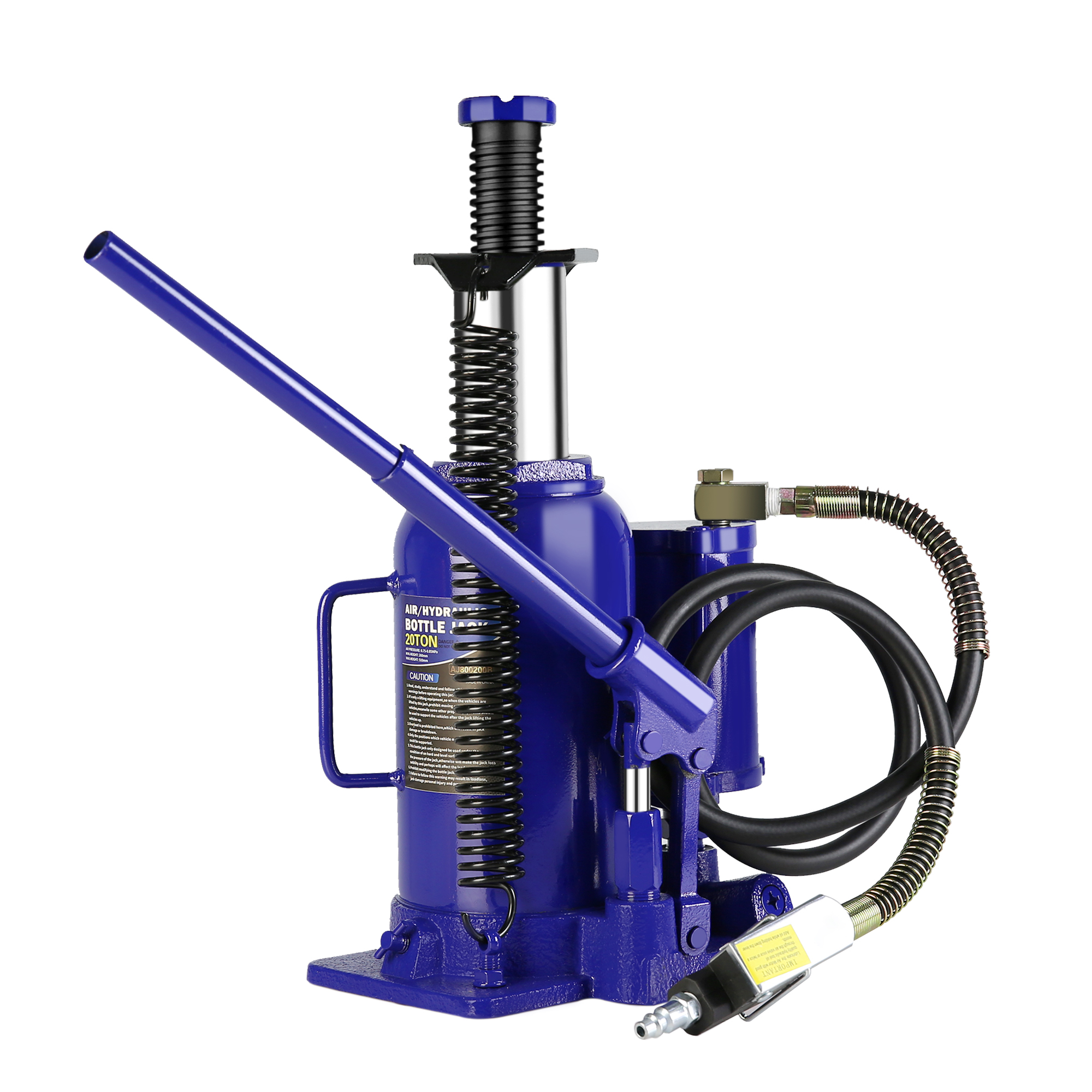 CYDD 20-ton bottle jack dimensions and saddle height shown for box truck and travel trailer fitment