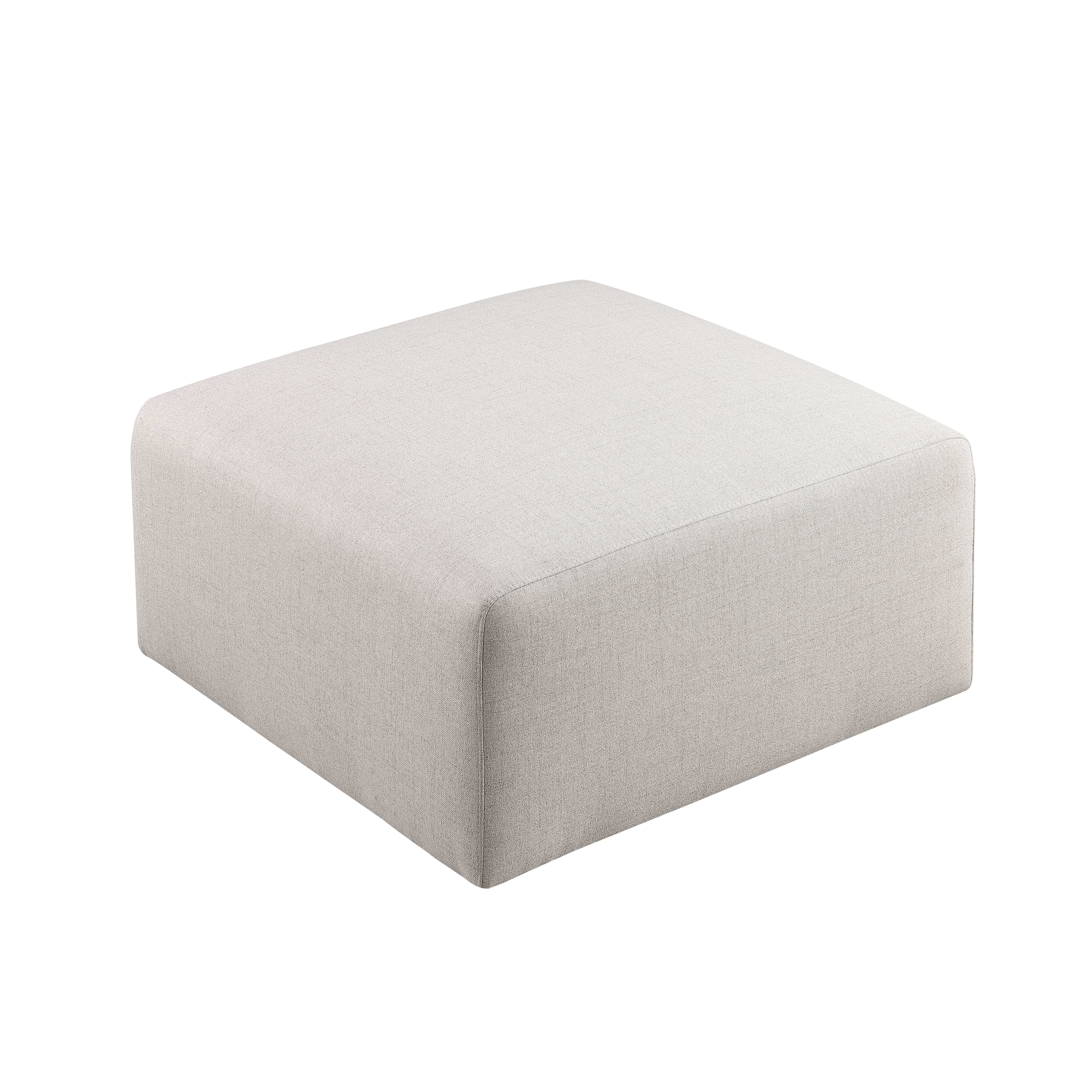 Sofa Ottoman, No Assembly Required, Beige Chenille Fabric  29.92 L  X 29.92 W X 16.73 H Length  Width  Height