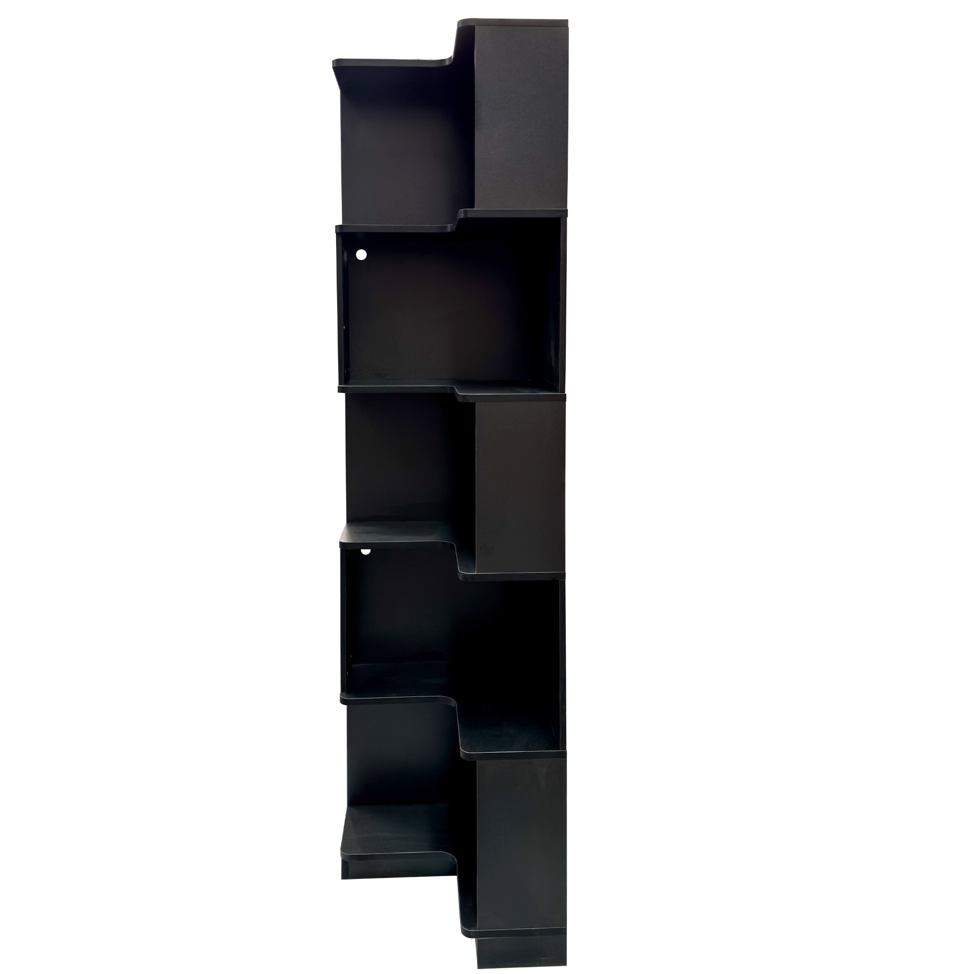 Corner Book Shelf - 5 Tier Corner Bookshelf  Bookcase With Baffle, Freestanding L Shaped Display Shelf Stand With Led Lights For Home Office, Living Room, Bedroom, Kitchen