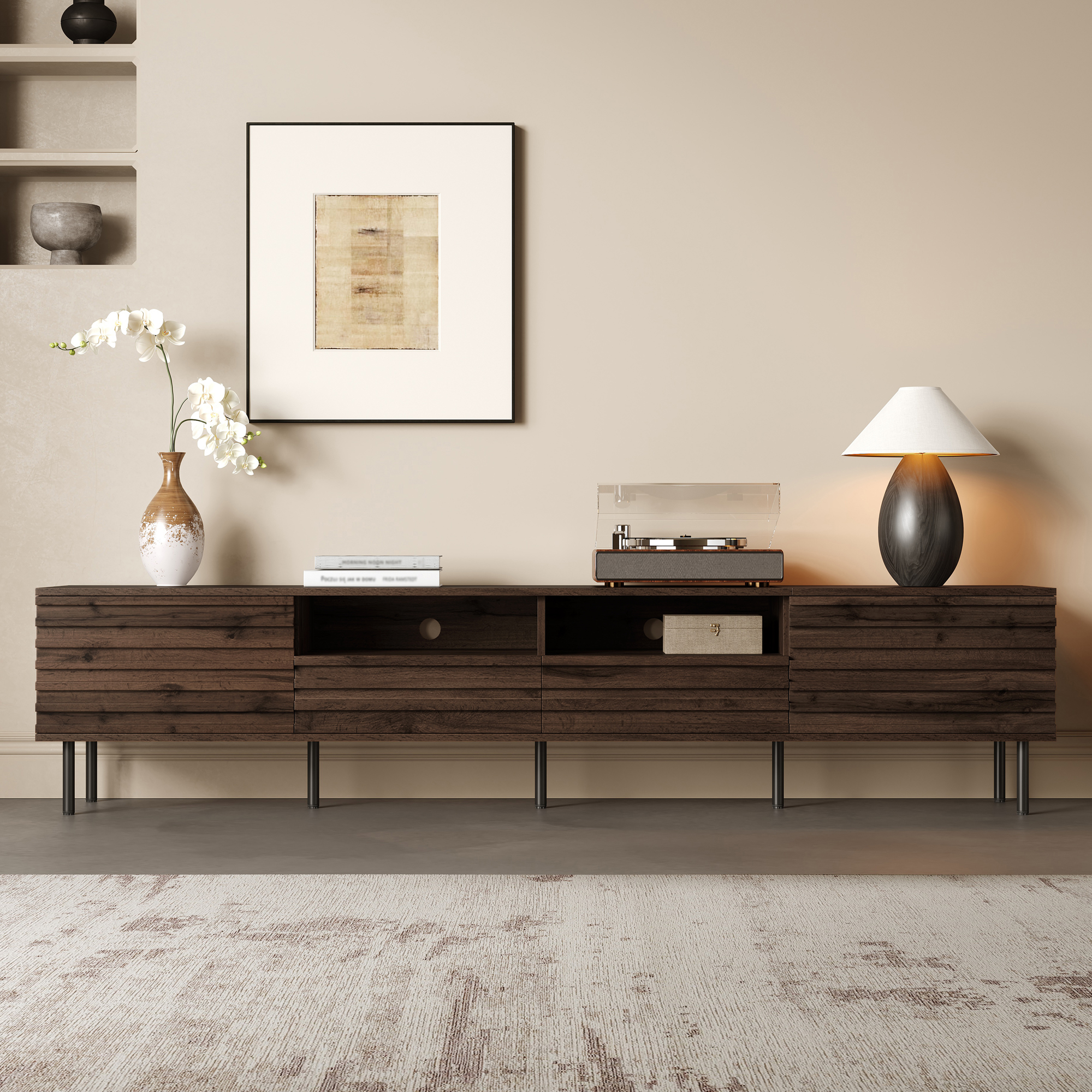 Mueble TV Moderno 78 Pulgadas con Almacenamiento Cerrado - imagen 1