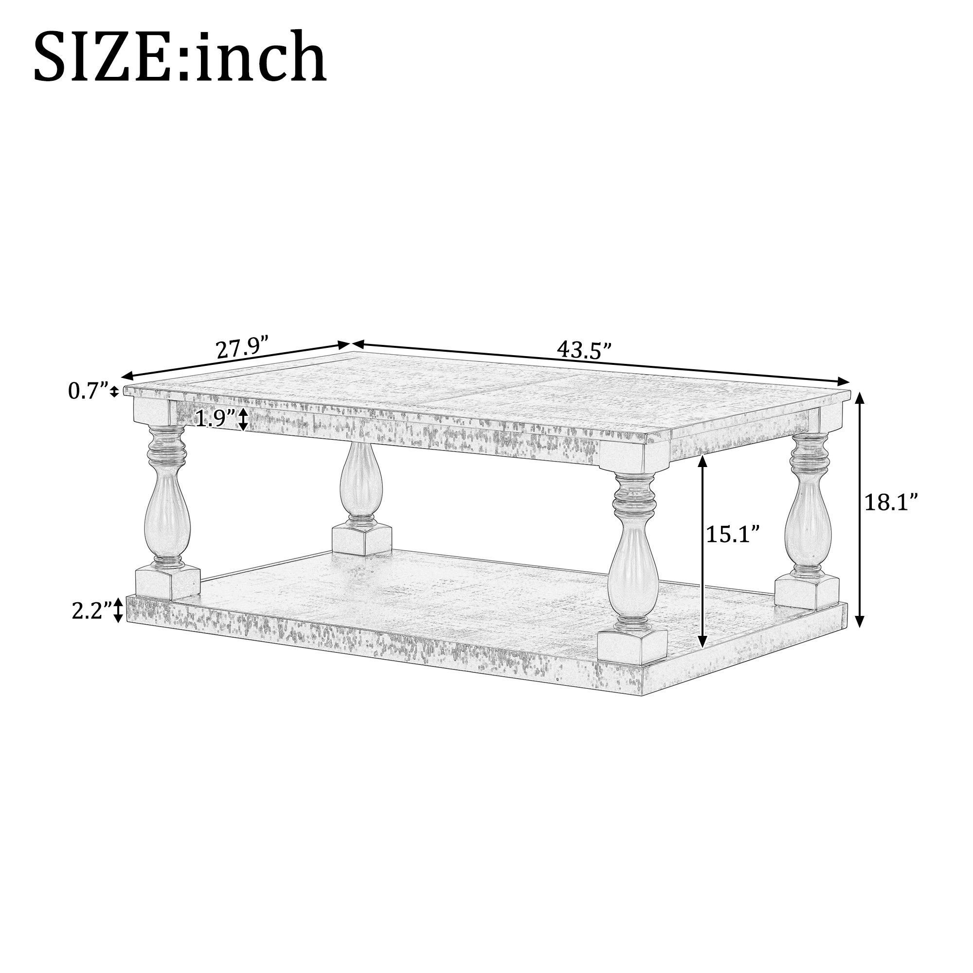 Vintage Pine Veneer Coffee Table, picture 4 of 4
