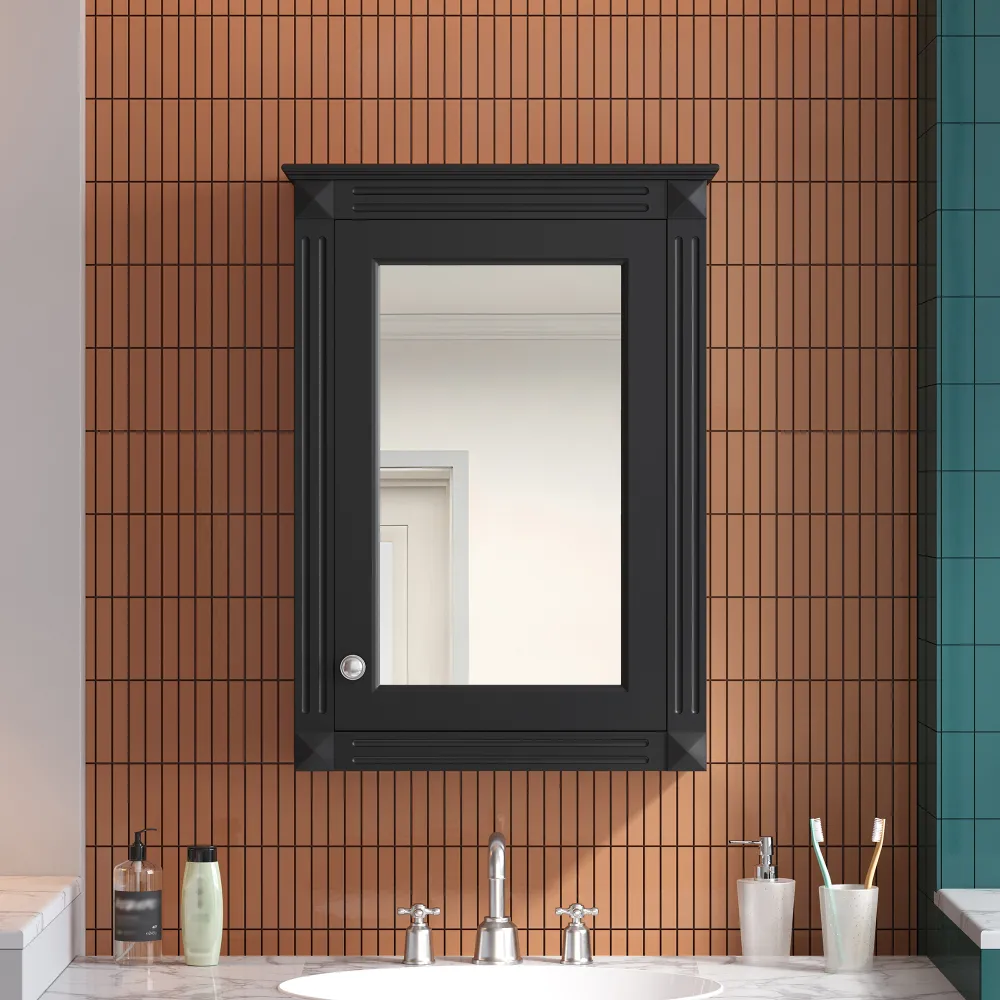 20 Wall Mounted Bathroom Storage Cabinet With Mirror, Medicine Cabinet With Height Adjustable Shelf, Over The Toilet Space Saver Cabinet