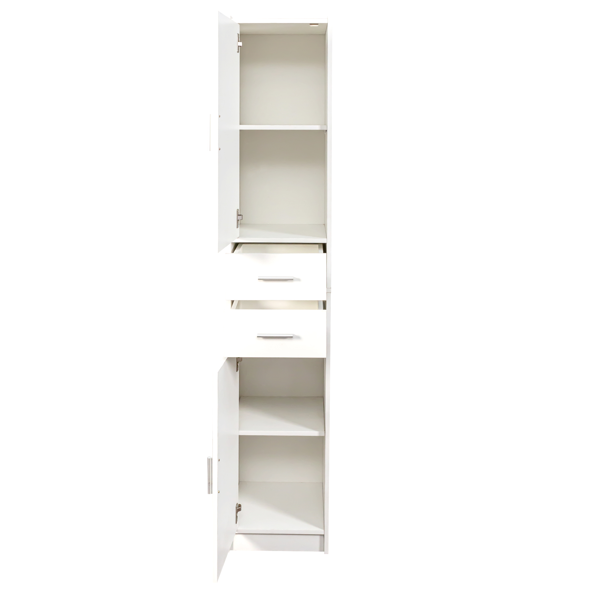70.87 H Tall Bathroom Storage Cabinet With 2 Doors And 2 Drawer, Narrow Storage Unit, Adjustable Shelves, Floor Cabinet For Bathroom, Living Room, Entryway, Kitchen, White