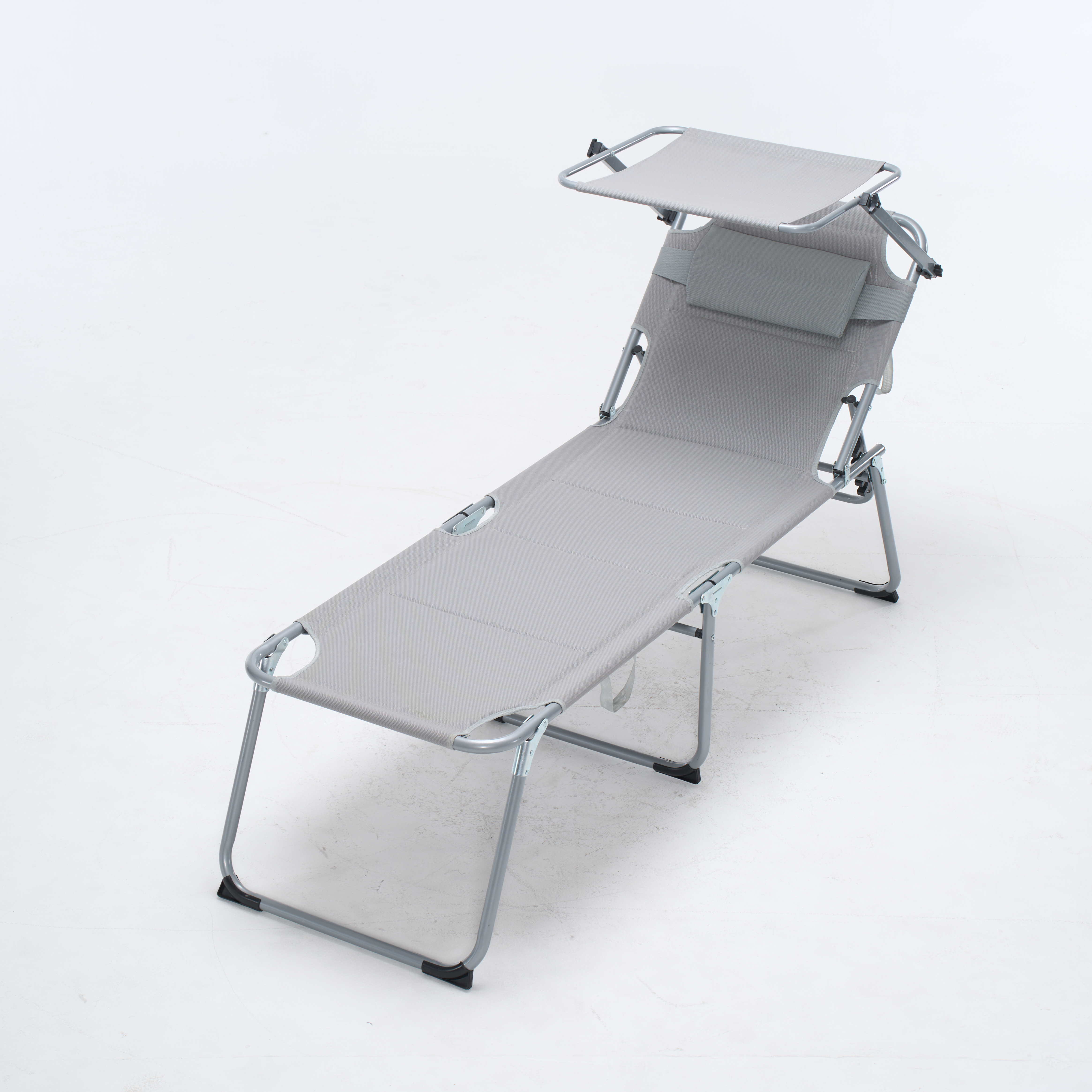 Face Down Chaise Lounge Chair 5-Position Adjustable Sunbathing, Foldable Tanning Chair With Face& Arm Holes, Outdoor Recliner Chair For Pool, Beach, Patio, Lawn Gray, 2 Pcs