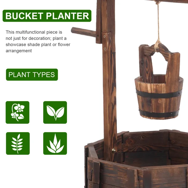 Outdoor Reinforced And Anticorrosive Wooden Wishing Well Flowerpot (SAME AS 26166619)