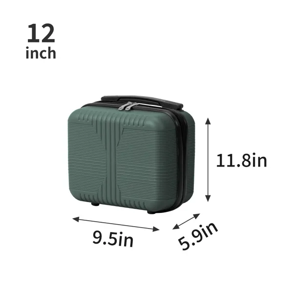 Non-TSA Customs Lock 2-in-1 PP Trolley Case, 12in/20in, PP Dark Green