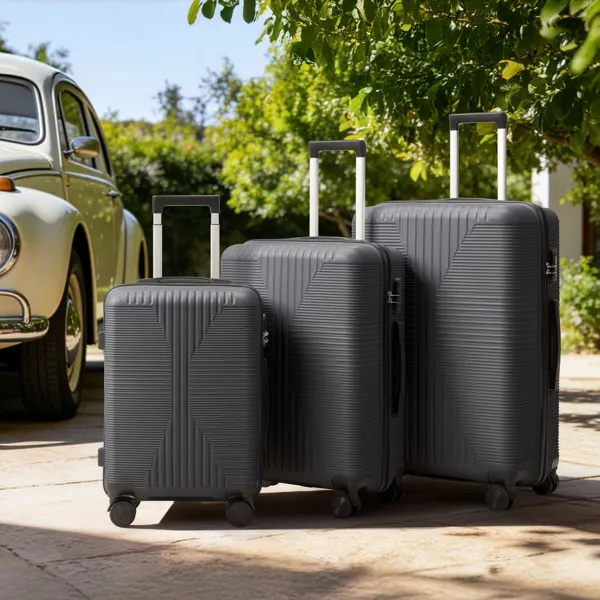 Non-TSA Customs Lock 3-in-1 PP Trolley Case, 20in, 24in, 28in, PP, Dark Gray