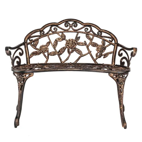 38.5" Cast Aluminum Outdoor Courtyard Decoration Park Leisure Rose Chair(SAME AS 05671529) image 2
