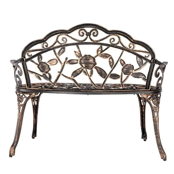 38.5" Cast Aluminum Outdoor Courtyard Decoration Park Leisure Rose Chair(SAME AS 05671529) image 3