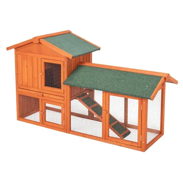 61" Wooden Chicken Coop Hen House Rabbit
