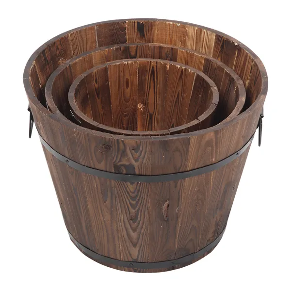 Outdoor Reinforced And Anticorrosive Wooden Pot Set Of Three(SAME AS 41101629)