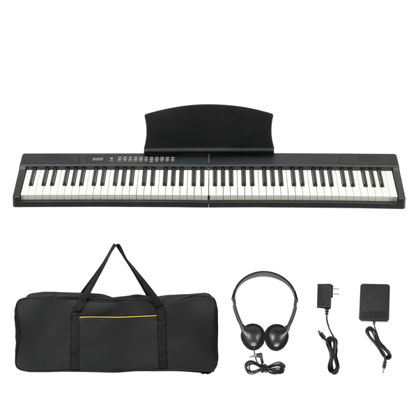 [Do Not Sell On Amazon]GPP-204 88 Key Magnetic Connection Piano Semi-Weighted Standard Digital Piano With MIDI Bluetooth, Handbag, Headphone, For Piano Lover Black Color