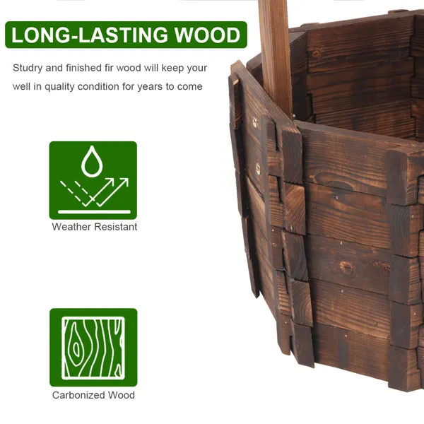 Outdoor Reinforced And Anticorrosive Wooden Wishing Well Flowerpot (SAME AS 26166619)