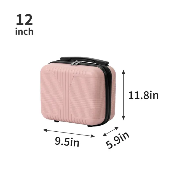 Non-TSA Customs Lock 2-in-1 PP Trolley Case, 12in/20in PP, Rose Gold