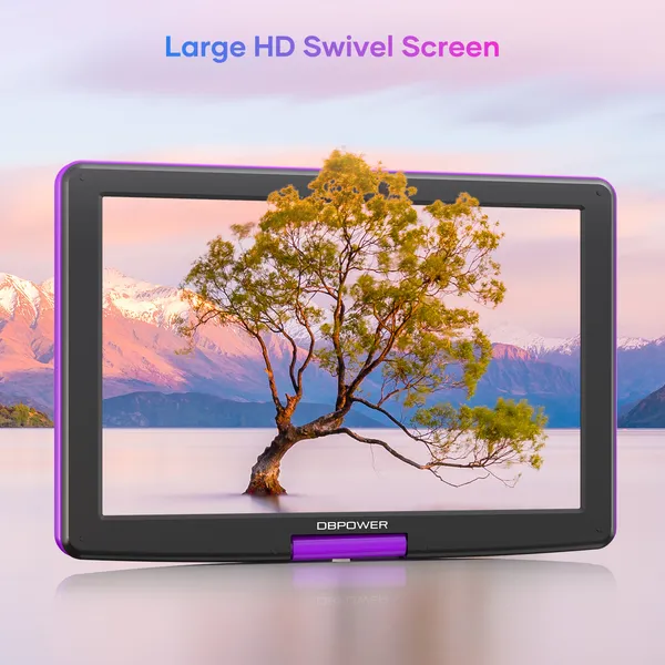 17.9" Portable DVD Player With 15.6" Large HD Swivel Screen, 6 Hour Rechargeable Battery, Support USB/SD And Multiple Disc Formats, High Volume Speaker, Car Charger