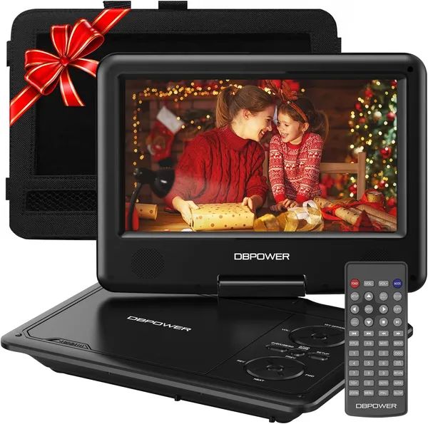 11.5" Portable DVD Player, 5-Hour Built-in Rechargeable Battery, 9" Swivel Screen, Support CD/DVD/SD Card/USB, Remote Control, 1.8 Meter Car Charger, Power Adaptor And Car Headrest