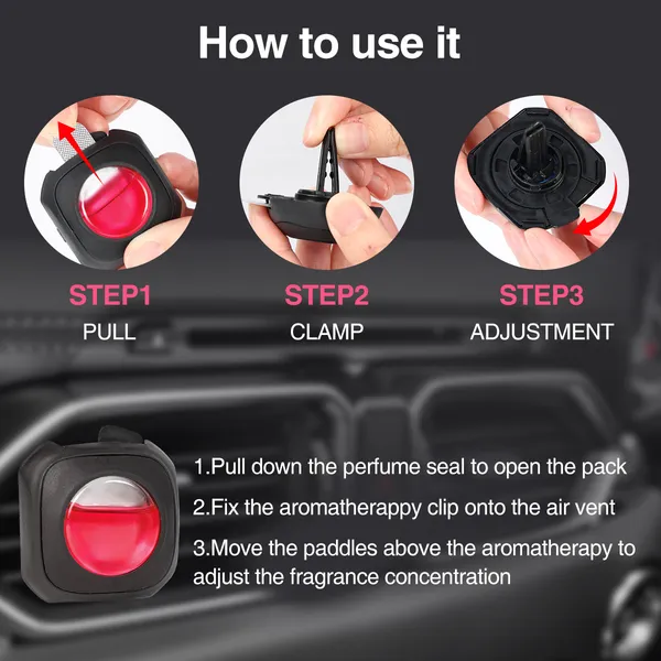 6 Clips Car Honey Peach Scent Car Air Freshener Car Vent Clip, Long Lasting, 4ml Per Unit Safe Materials Easy To Use, Refresh Anytime