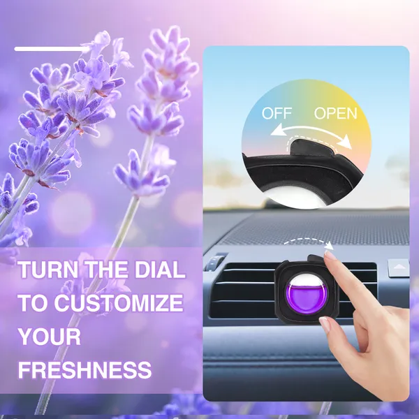 6 Clips Car Lavender Scent Car Air Freshener Car Vent Clip, Long Lasting, 4ml Per Unit Safe Materials Easy To Use, Refresh Anytime