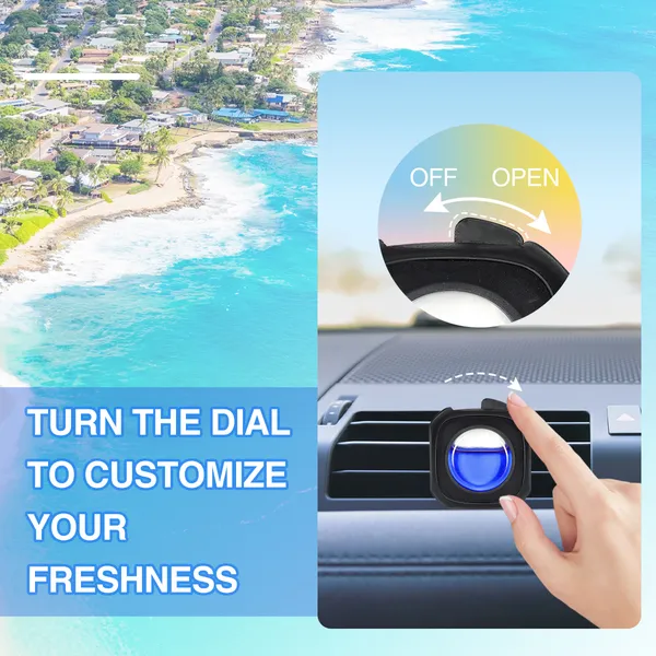 3 Clips Car Ocean Scent Car Air Freshener Car Vent Clip, Long Lasting, 4ml Per Unit Safe Materials Easy To Use, Refresh Anytime