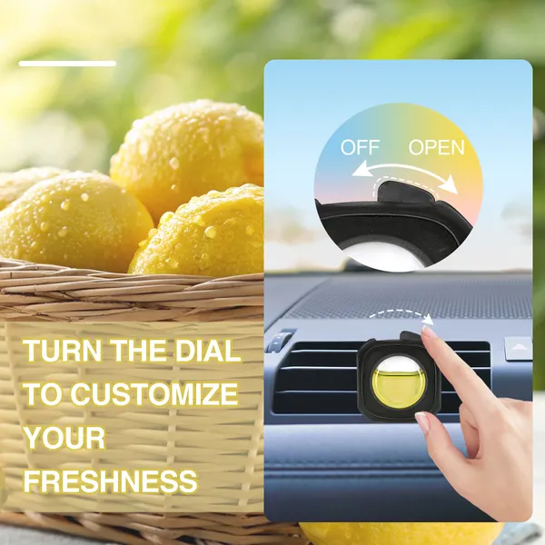 6 Clips Car Lemon Scent Car Air Freshener Car Vent Clip, Long Lasting, 4ml Per Unit Safe Materials Easy To Use, Refresh Anytime