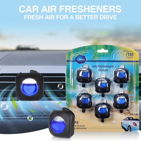 6 Scent 6 Clips Car New Car Scent Car Air Freshener Car Vent Clip, Long Lasting, 4ml Per Unit Safe Materials Easy To Use, Refresh Anytime