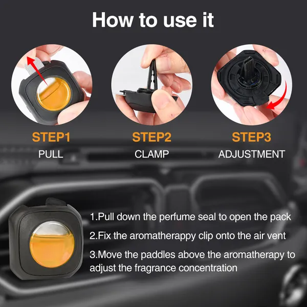 6 Clips Car Hawaiian Scent Car Air Freshener Car Vent Clip, Long Lasting, 4ml Per Unit Safe Materials Easy To Use, Refresh Anytime S ZEVZO