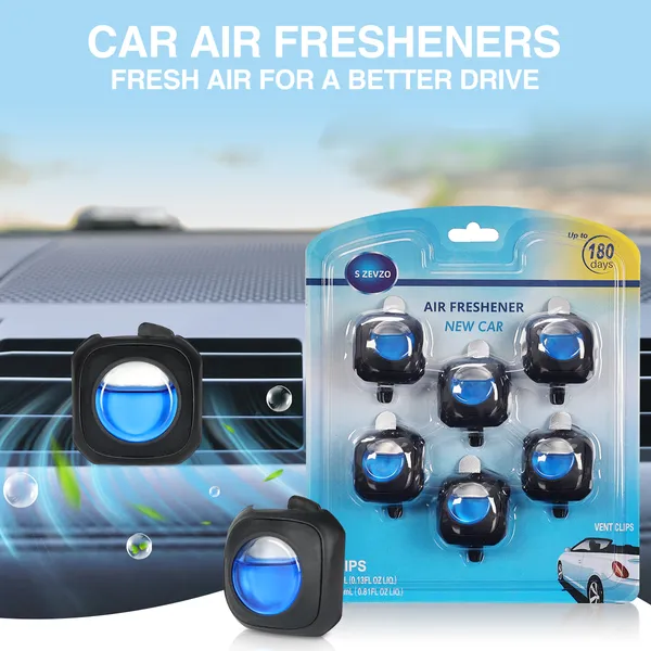 6 Clips Car New Car Scent Car Air Freshener Car Vent Clip, Long Lasting, 4ml Per Unit Safe Materials Easy To Use, Refresh Anytime