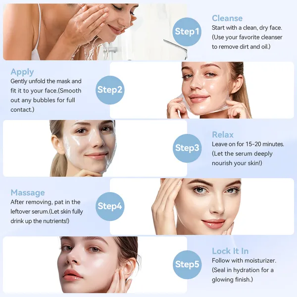 5 SHEETS/BOX Deep Collagen Anti Wrinkle Lifting Mask Pink To Transparent... 4