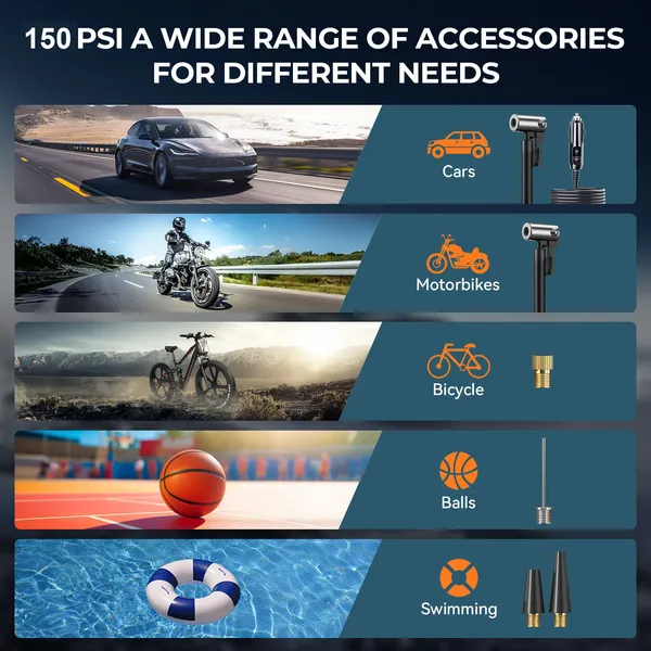 S ZEVZO 2 In 1 Car Jump Starter With Air Compressor Air Inflator Battery Charge Jumper Booster Power Bank Flashlight